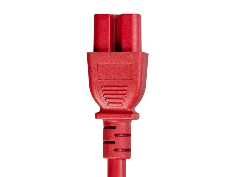 Monoprice Heavy Duty Power Cable - IEC 60320 C14 to IEC 60320 C15, 15 Amp, 1875 Watt, SJT, 125 Volt, 14AWG, 3 Feet, Red - Image 4